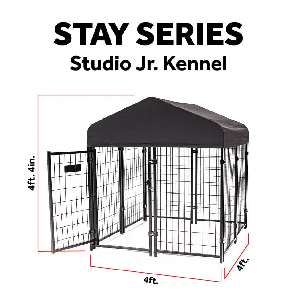 Lucky Dog STAY Series Studio Jr. (Coverage Area - 0.00037-Acres) In-Ground Kennel (4 ft. x 4 ft. x 4 in. H) Khaki PRPRM-UR1410