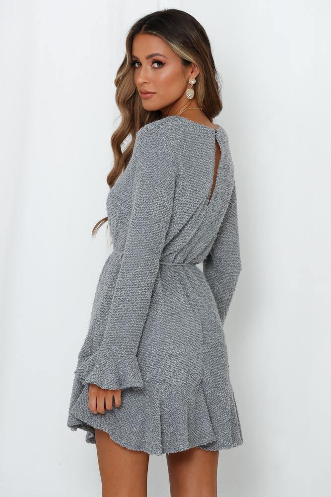 Keep Me Warm At Night Dress Grey