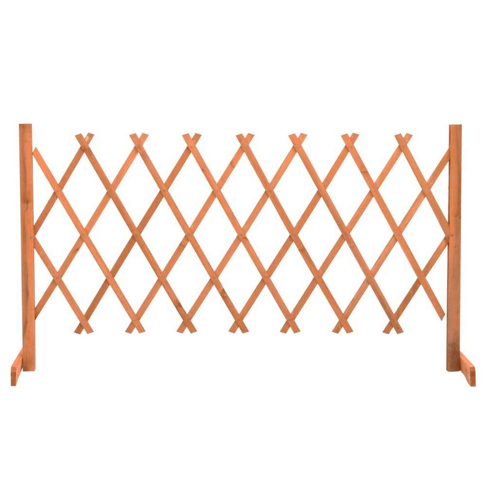 Afoxsos 59.1 in. L x 31.5 in. H Orange Firwood Garden Trellis Fence Decorative Fence HDDB2000