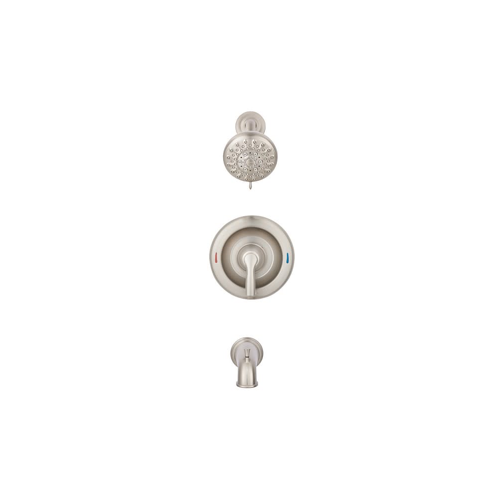 Moen Hilliard Tub/Shower Faucet Spot Resist Brushed Nickel 4 ;