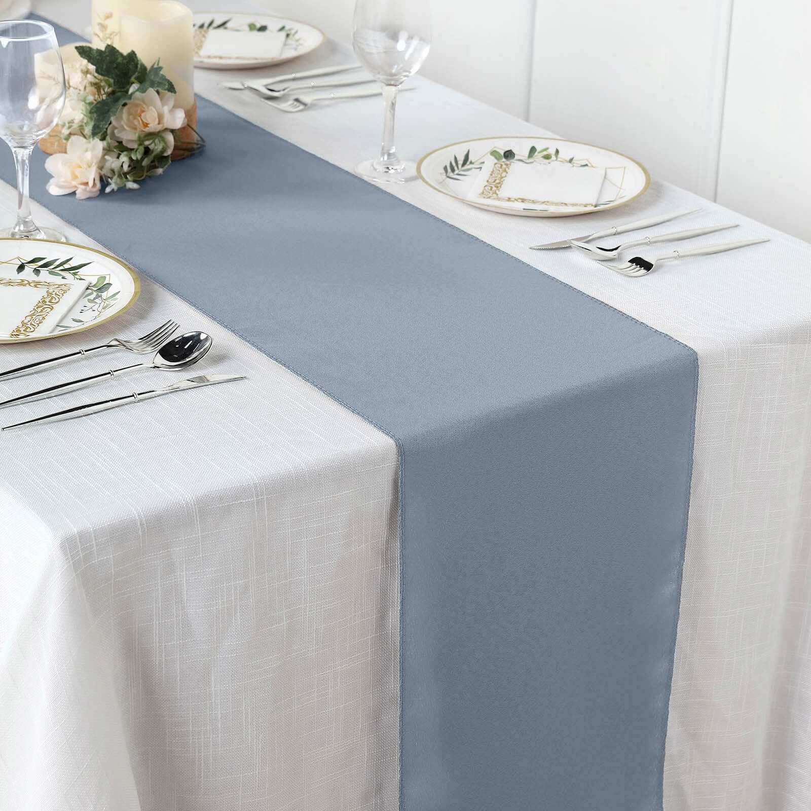 Dusty Blue Polyester Table Runner 12