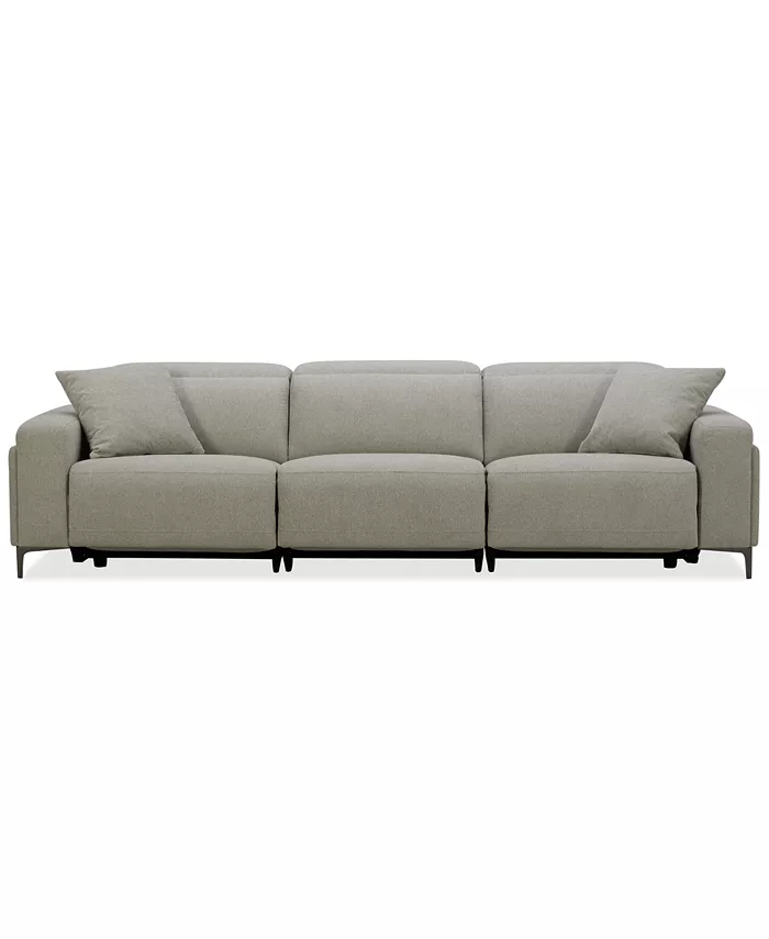 Furniture Adney 121 3 Pc Zero Gravity Fabric Sectional with 3 Power Recliners