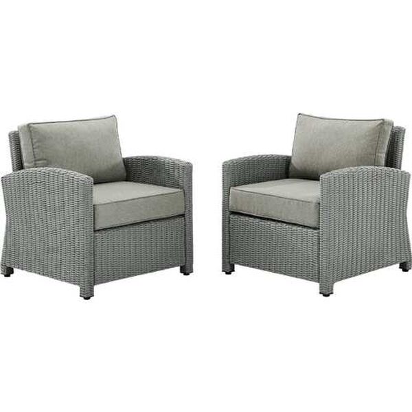 Bradenton Outdoor Wicker Armchair Set ， Set of Two