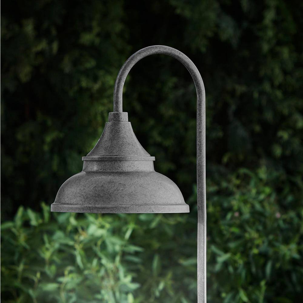 Hampton Bay Low Voltage 100 Lumens Galvanized Outdoor Integrated LED Farmhouse Path Light WeatherWaterRust Resistant 62904