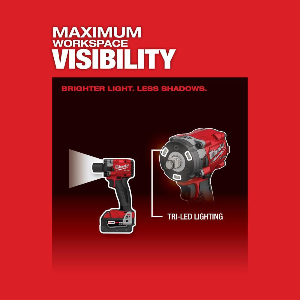 Milwaukee M18 FUEL 1/2 Compact Impact Wrench with Friction Ring Kit 2855-22 from Milwaukee