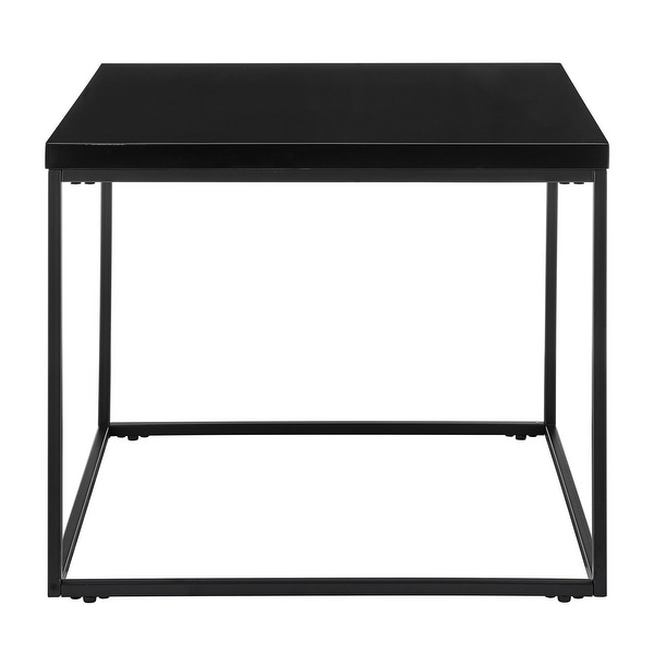 Teresa Side Table in High Gloss Black with Matte Black Base