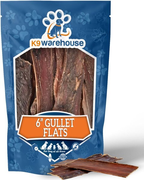 K9warehouse Gullet Flats 6-inch Beef Flavored Dog Chews， 12 count