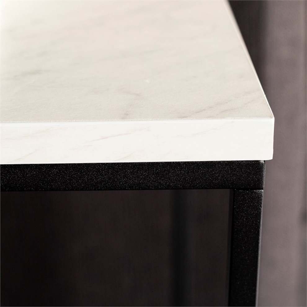 Home Square  Faux Marble Side Table in White and Black   Set of 2   Transitional   Side Tables And End Tables   by Homesquare  Houzz