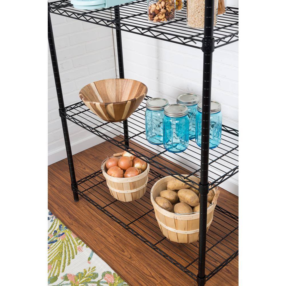 Honey-Can-Do Black 5-Tier Heavy Duty Steel Garage Storage Shelving Unit (36 in. W x 72 in. H x 16 in. D) SHF-09627