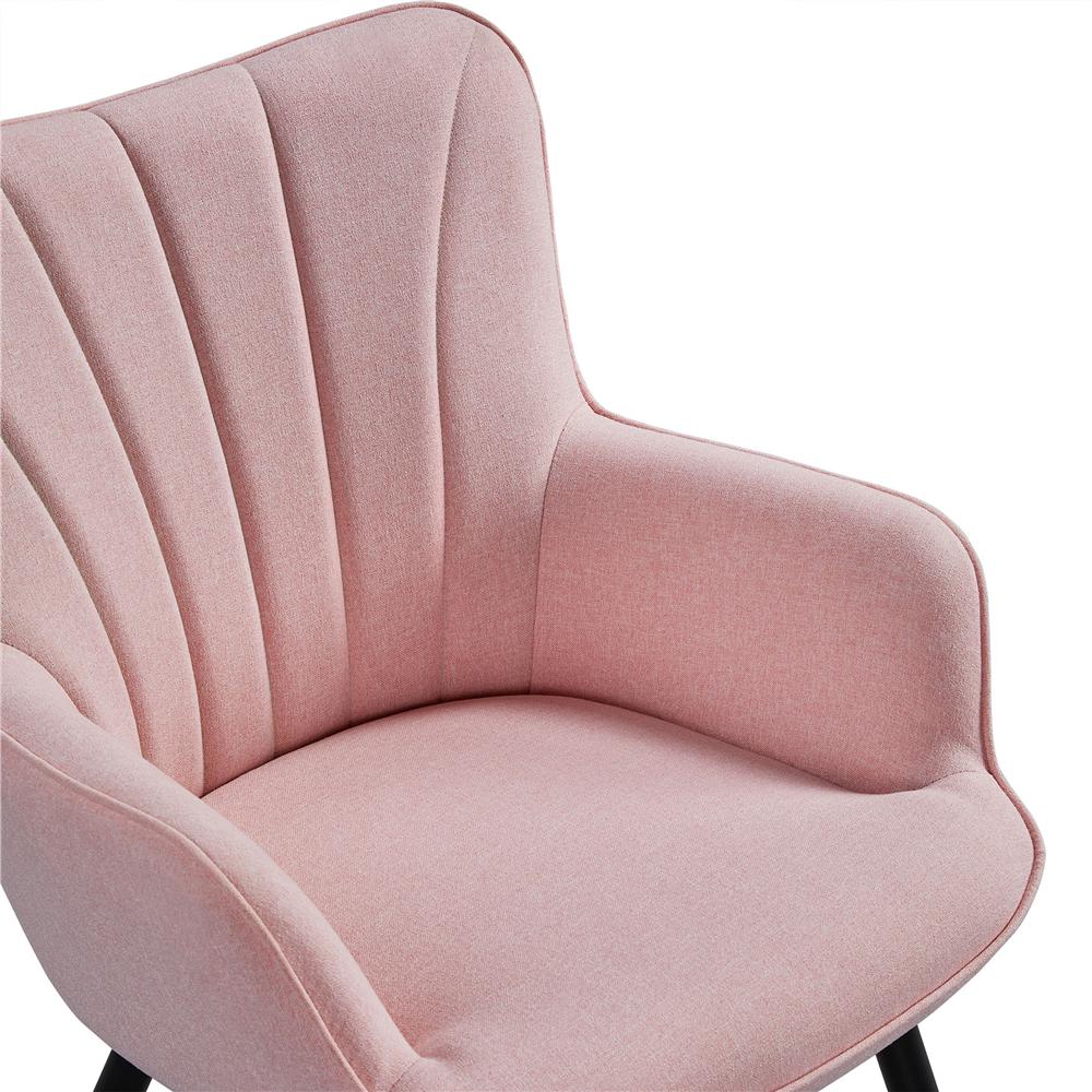 Easyfashion Upholstered Fabric Modern Accent Chair， Pink