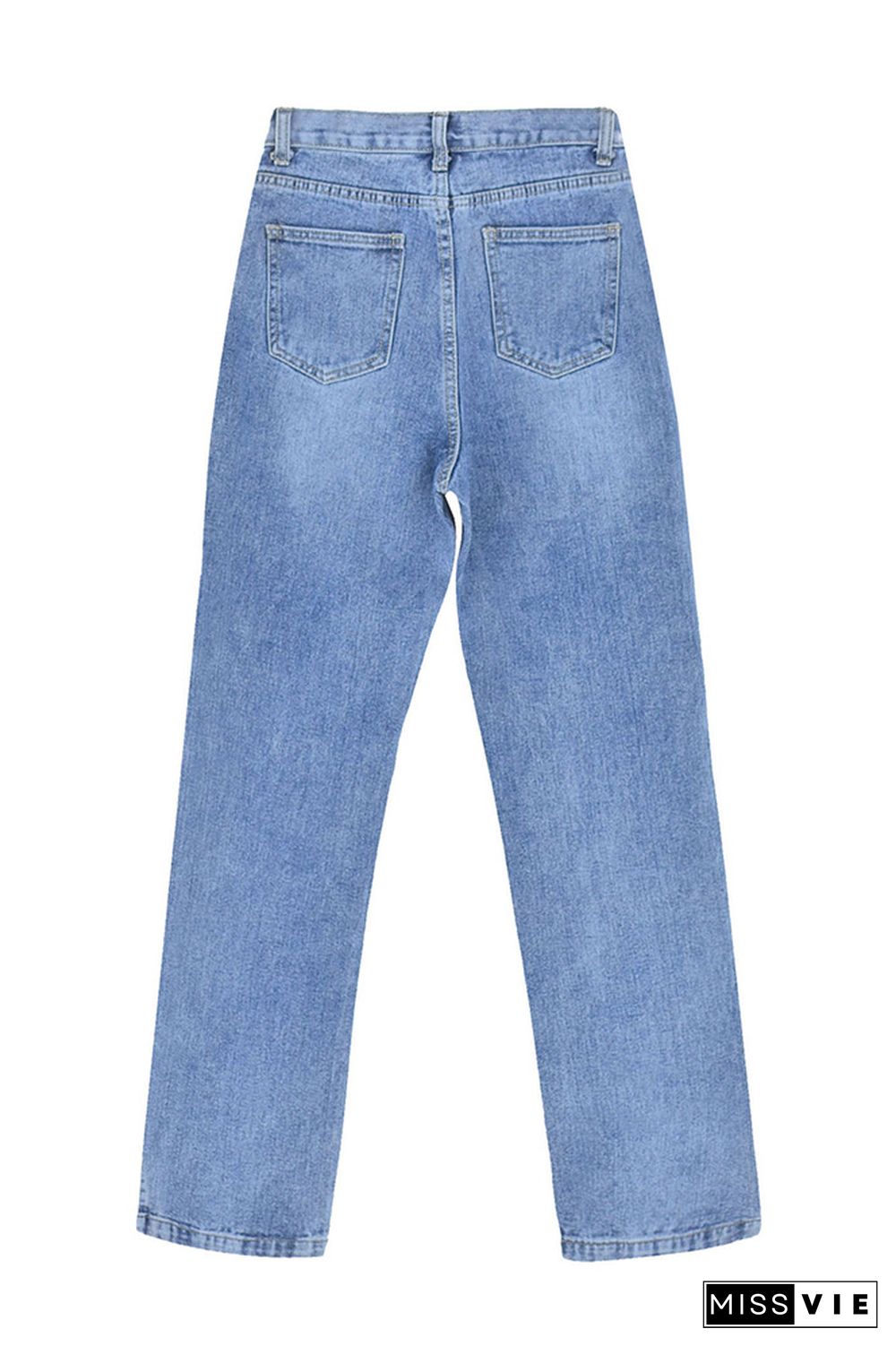 Washed Rip Split Jeans Pants