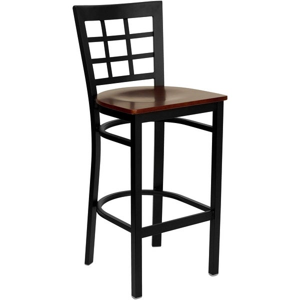 Window Back Metal Restaurant Barstool - 16