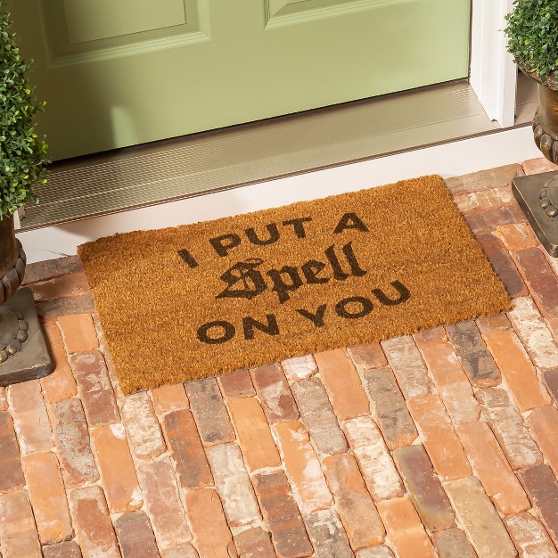 Evergreen 16 X 28 Halloween Greeting Coir Mat I Put A Spell On You For Indoor And Outdoor Decor