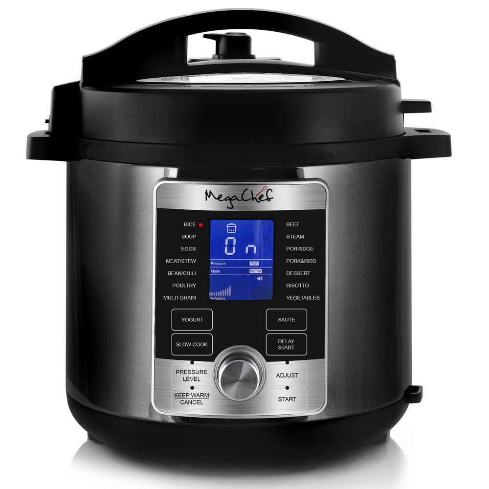 MegaChef 6 Qt. Stainless Steel Electric Pressure Cooker with Stainless Steel Pot 985111967M