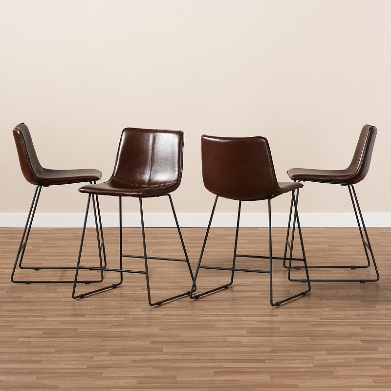 Baxton Studio Carvell Counter Stool 4-piece Set