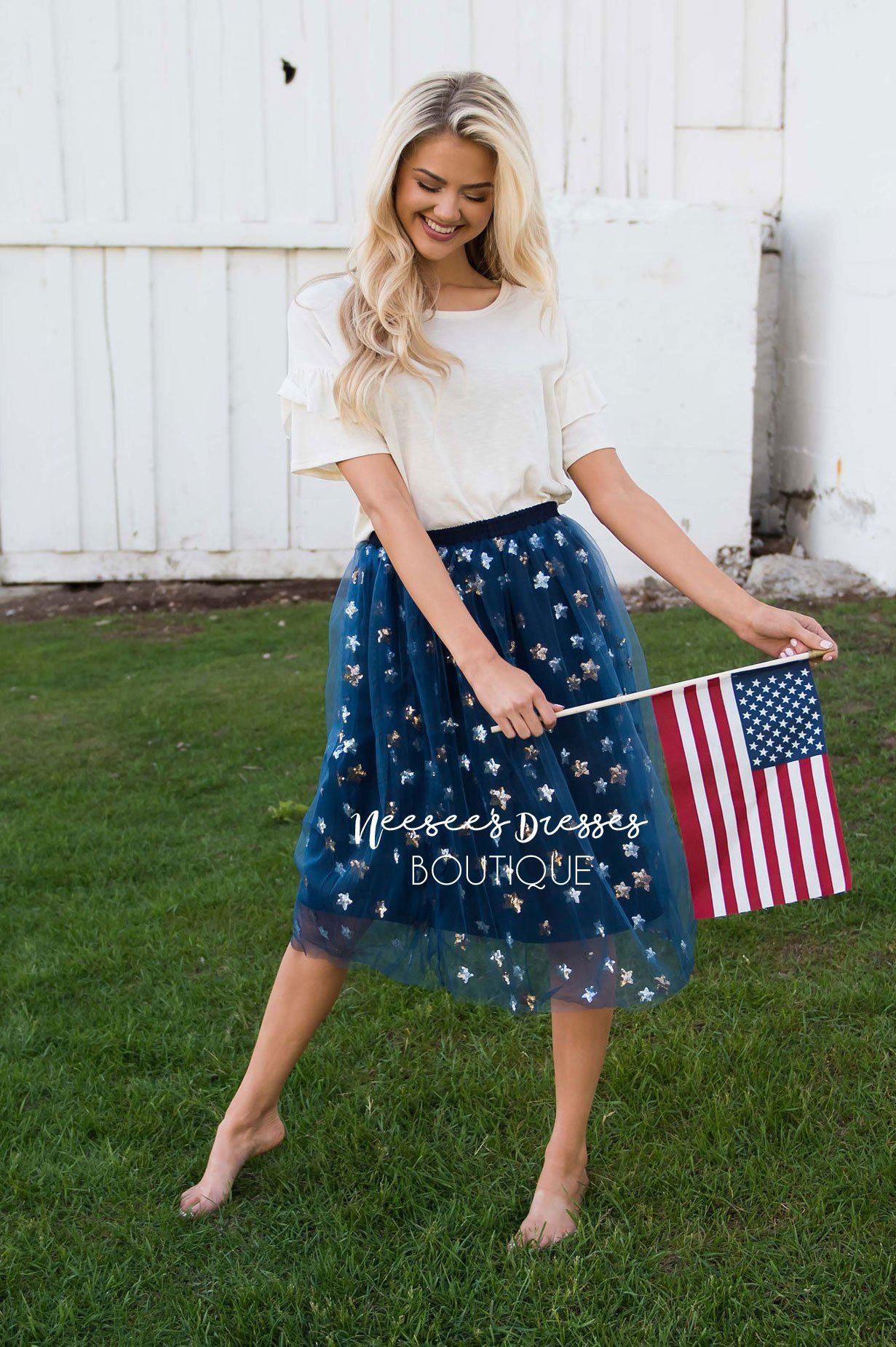 Shine Bright Sequin Star Tulle Skirt