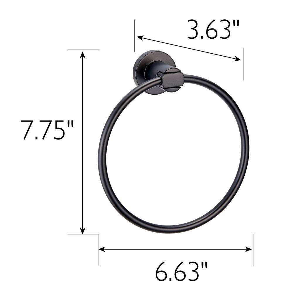 Design House Eastport Towel Ring in Matte Black 582692