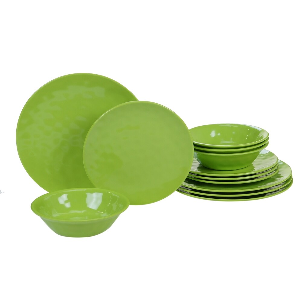 Certified International Solid Color 12 piece Melamine Dinnerware Set