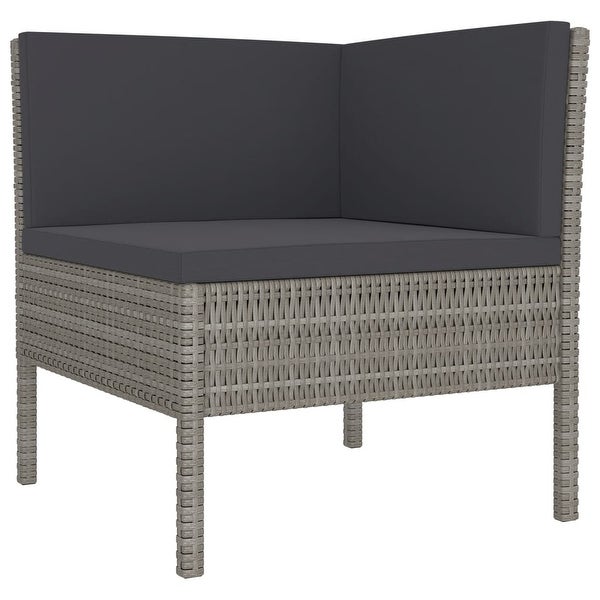 12 Piece Patio Lounge Set with Cushions Poly Rattan Gray