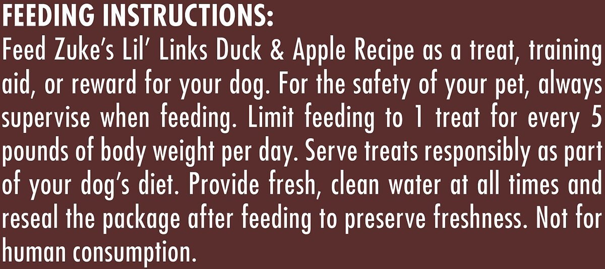 Zuke's Lil' Links Duck and Apple Recipe Grain-Free Dog Treats