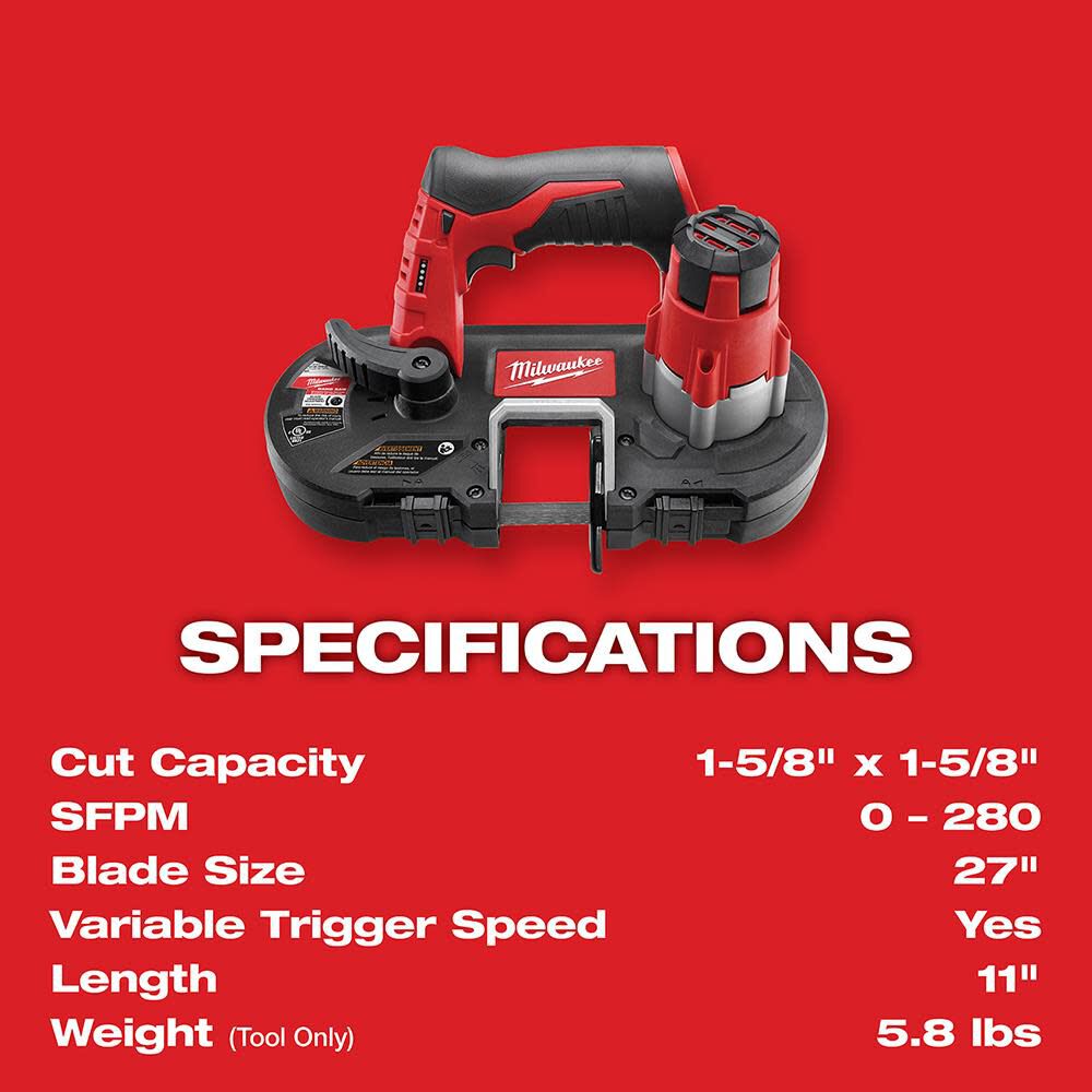 Milwaukee M12 Cordless Sub-Compact Band Saw Kit 2429-21XC from Milwaukee