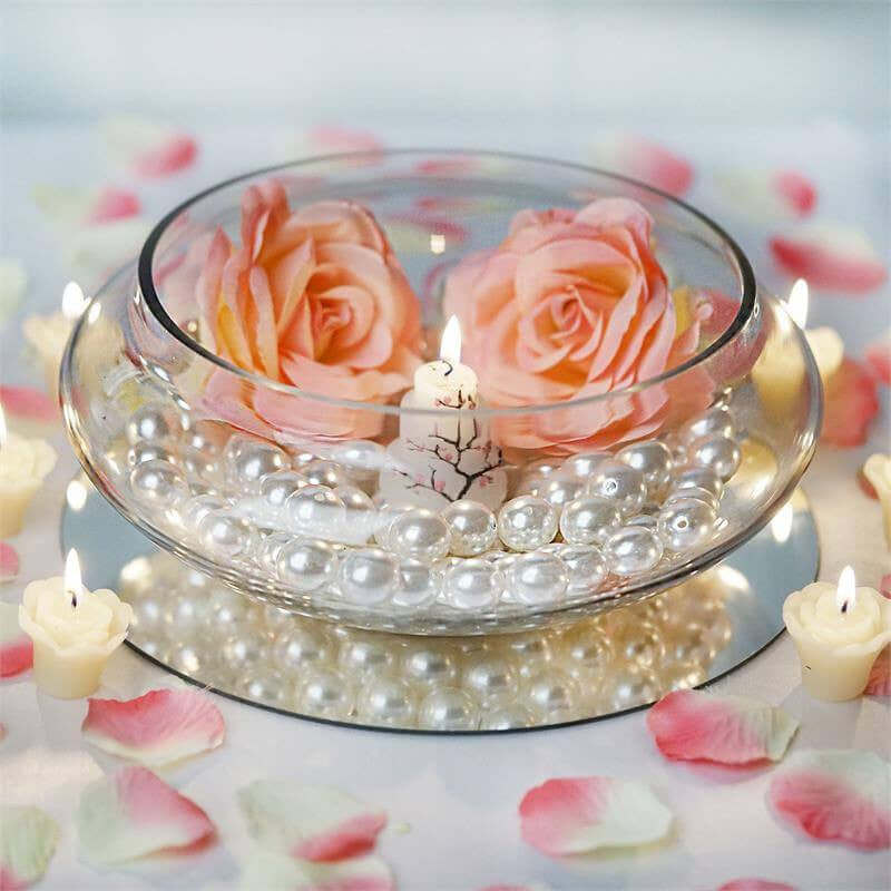 Floating Candle Glass Bowl Centerpiece, Multi Purpose Table Decor 10