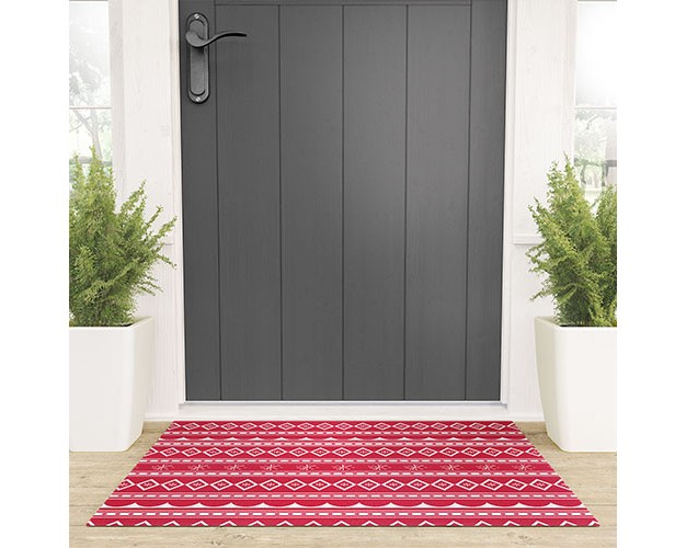 Craftbelly Retro Holiday Red Welcome Mat Society6