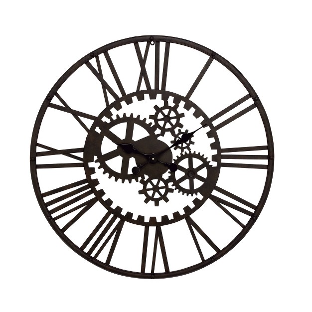 Metal Gear Wall Clock Black Olivia amp May