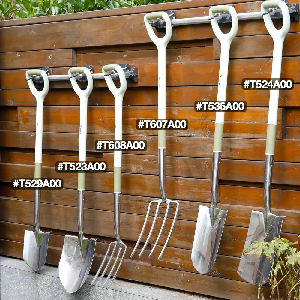 Yard Lady TPR Grip Long Handle Square Stainless Steel Hand Garden Tools Shovel Spade