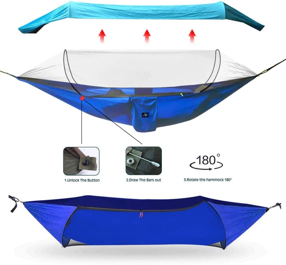 IClover 2 Person Outdoor Portable Camping Hammock Tent Mosquito Net Sunshade Hanging Bed