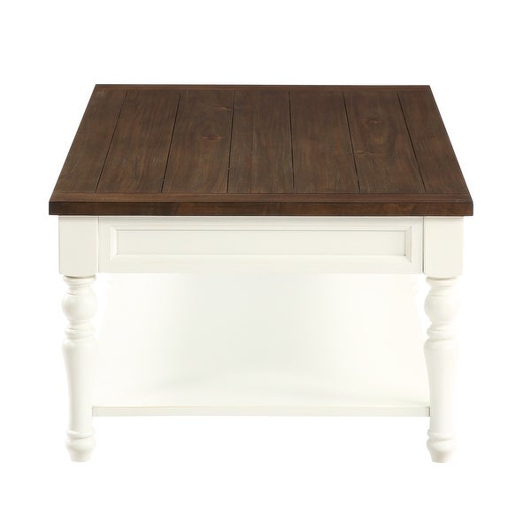 The Gray Barn Jillian Two-tone Ivory and Mocha Wood 1-drawer End Table