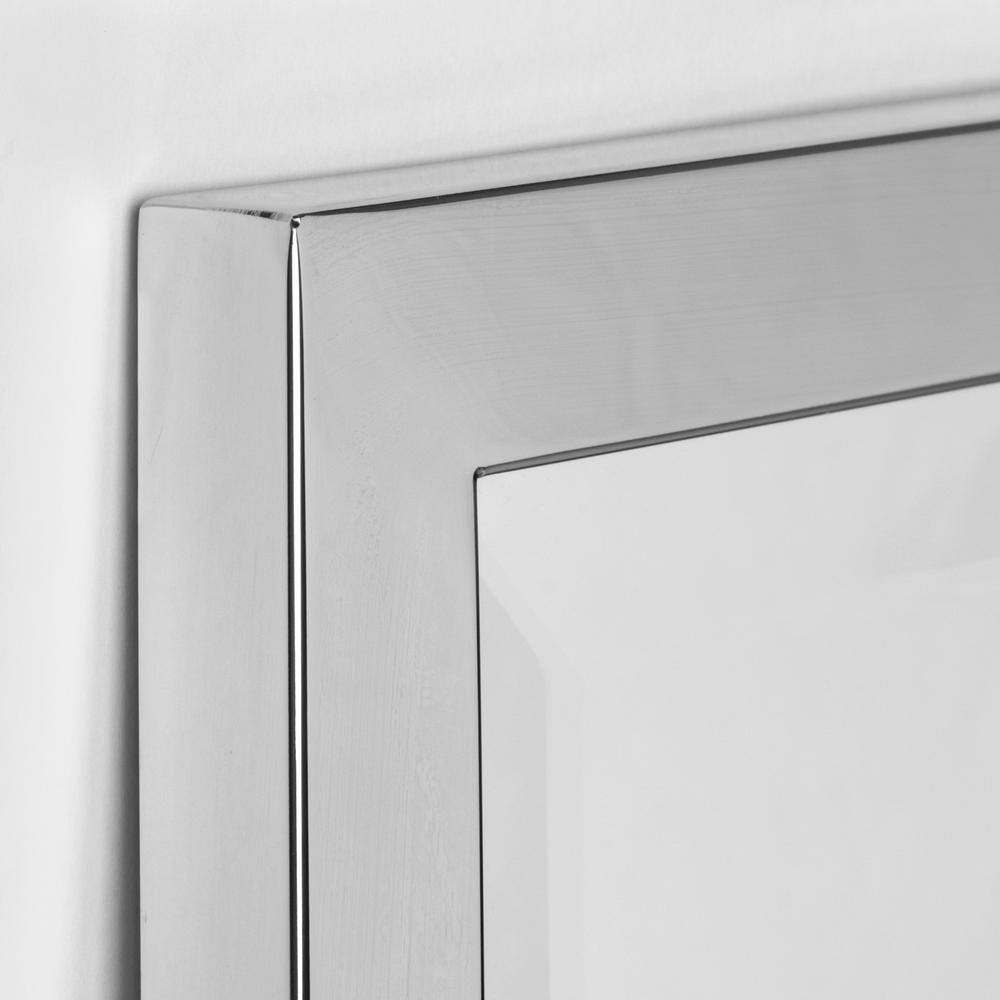 Deco Mirror 30 in. W x 40 in. H Framed Rectangular Beveled Edge Bathroom Vanity Mirror in Chrome 8023