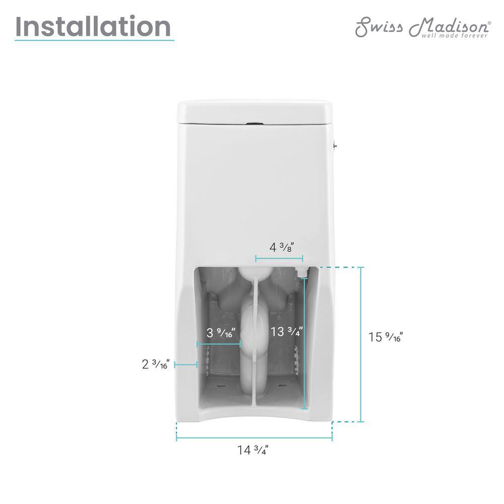 Swiss Madison Monaco 1-Piece 1.11.6 GPF Dual Touchless Flush Elongated Toilet in White Seat Included SM-1T263