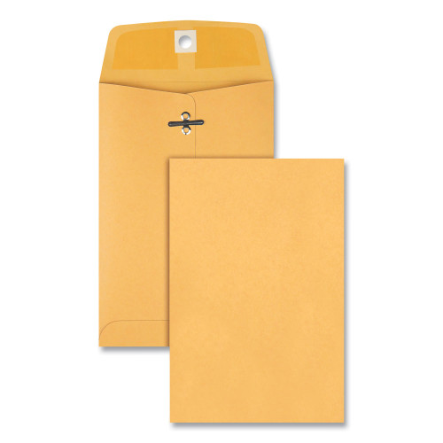 Quality Park Clasp Envelope， #35， Cheese Blade Flap， Clasp/Gummed Closure， 5 x 7.5， Brown Kraft， 100/Box (37835)