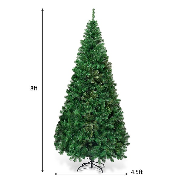 Costway 8Ft Artificial PVC Christmas Tree W/Stand Holiday Season