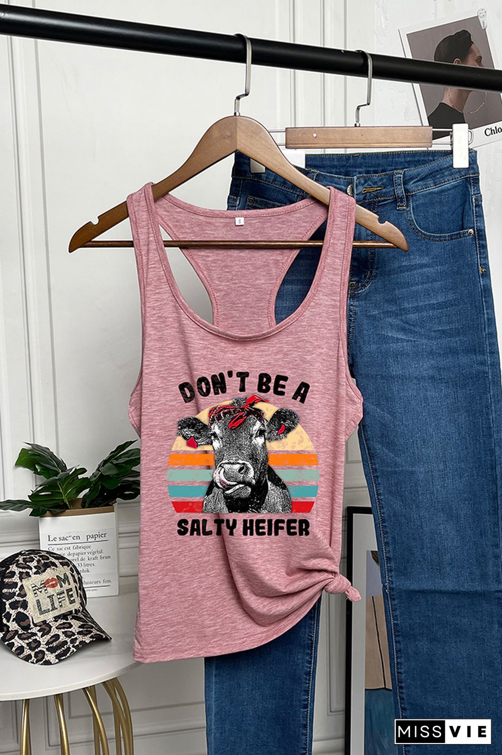 Don't Be A Salty Heifer Sleeveless Tank Top Wholesale