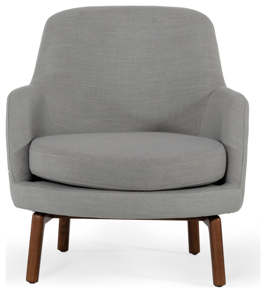 Modrest Metzler Mid Century Grey Fabric Accent Chair   Midcentury   Armchairs And Accent Chairs   by Vig Furniture Inc.  Houzz