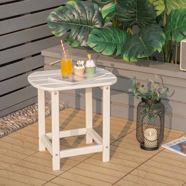 Adirondack Square Tea Table Side Table Outdoor Small Patio Table Weather Resistant Or Backyard Garden White