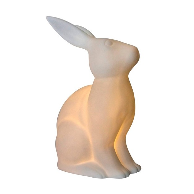 Porcelain Bunny Rabbit Shaped Animal Light Table Lamp White Simple Designs