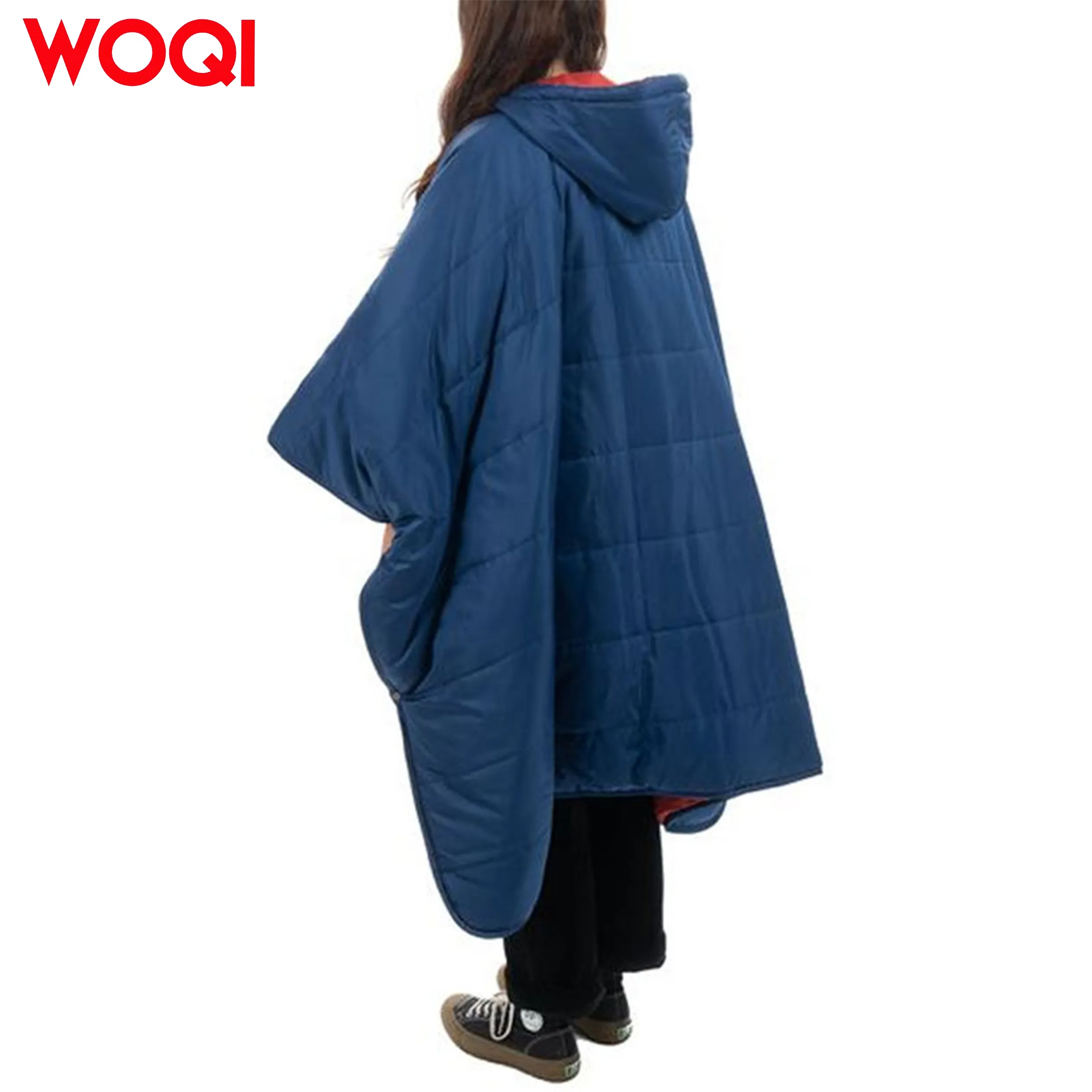 WOQI Camping Blanket Outdoor Multifunctional Warm Hooded Poncho  Wearable Cape Poncho