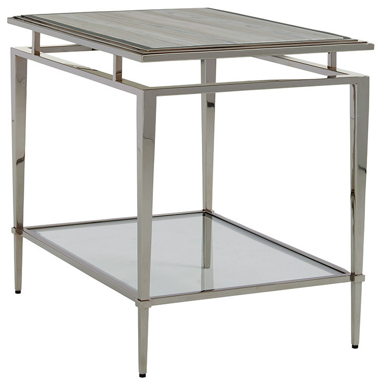 Emma Mason SIgnature Ayana Athene Stainless End Table in Platinum   Contemporary   Side Tables And End Tables   by Emma Mason  Houzz