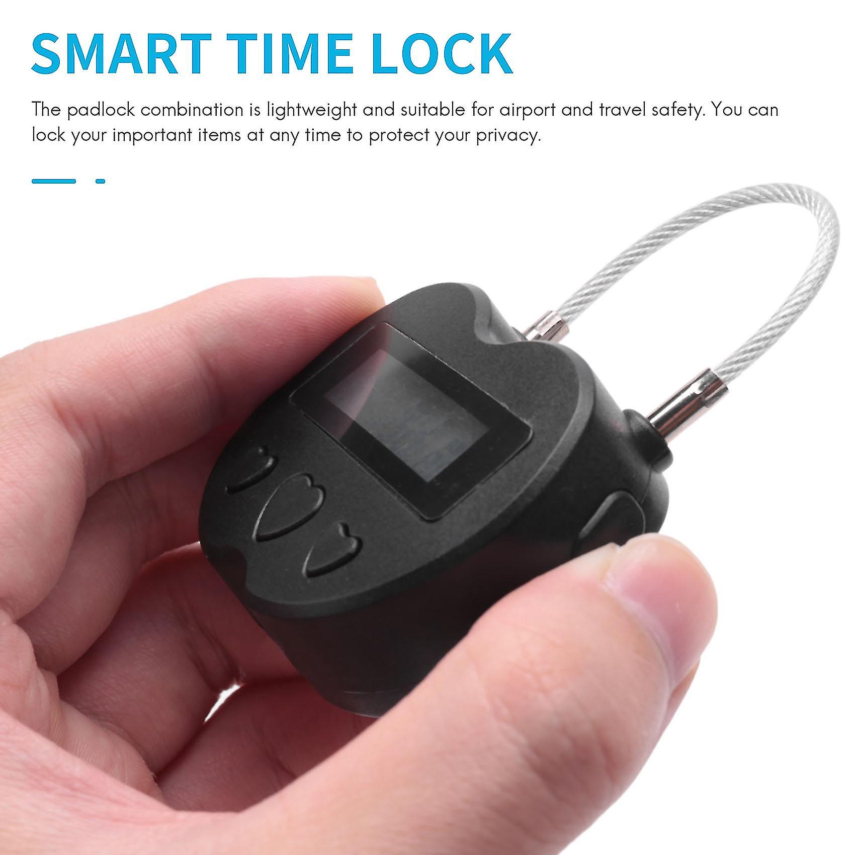 Smart Time Lock Lcd Display Time Lock Usb Rechargeable Temporary Timer Padlock Travel Electronic Ti