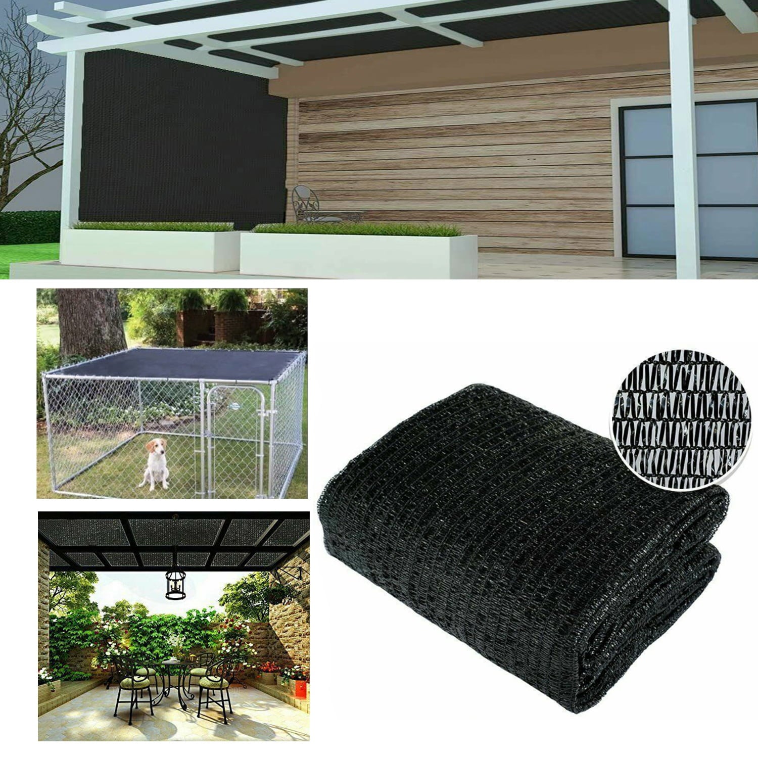 50% Sunblock Shade Cloth for Garden Patio, 6x6ft, Black