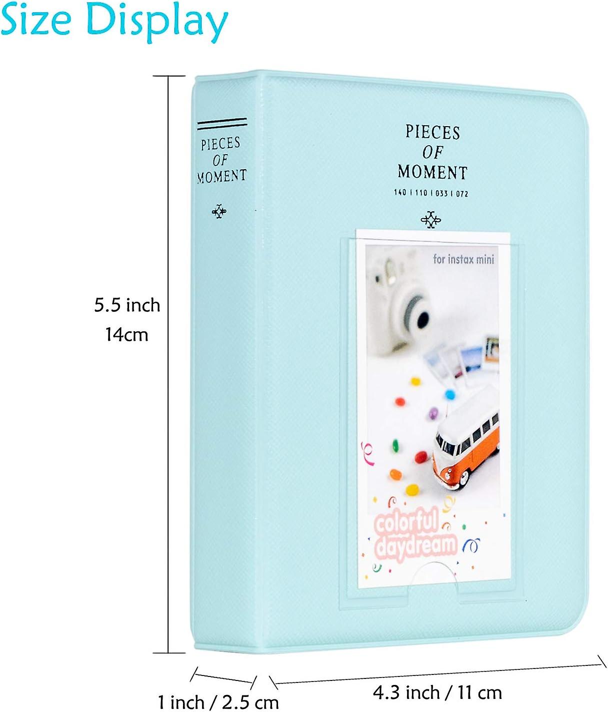 64 Pocket Mini Photo Album， Suitable For Fuji Instax Mini 7s 8 8+ 9 25 26 50s 70 90 Instant Camera And Business Card (acid Blue 16 Pages).