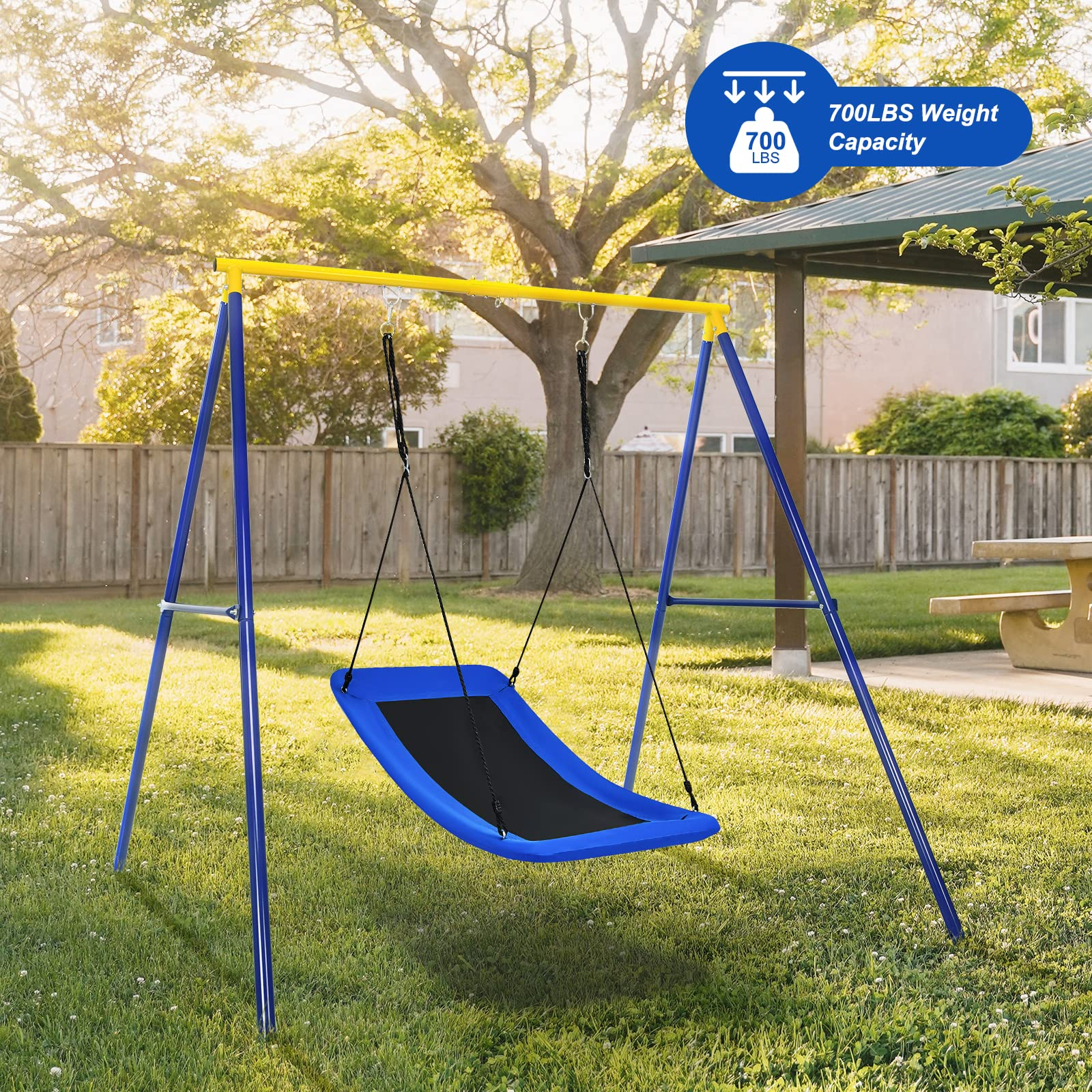 700 lbs Giant 60'' Costzon Platform Saucer Tree Swing Set for Kids and Adult