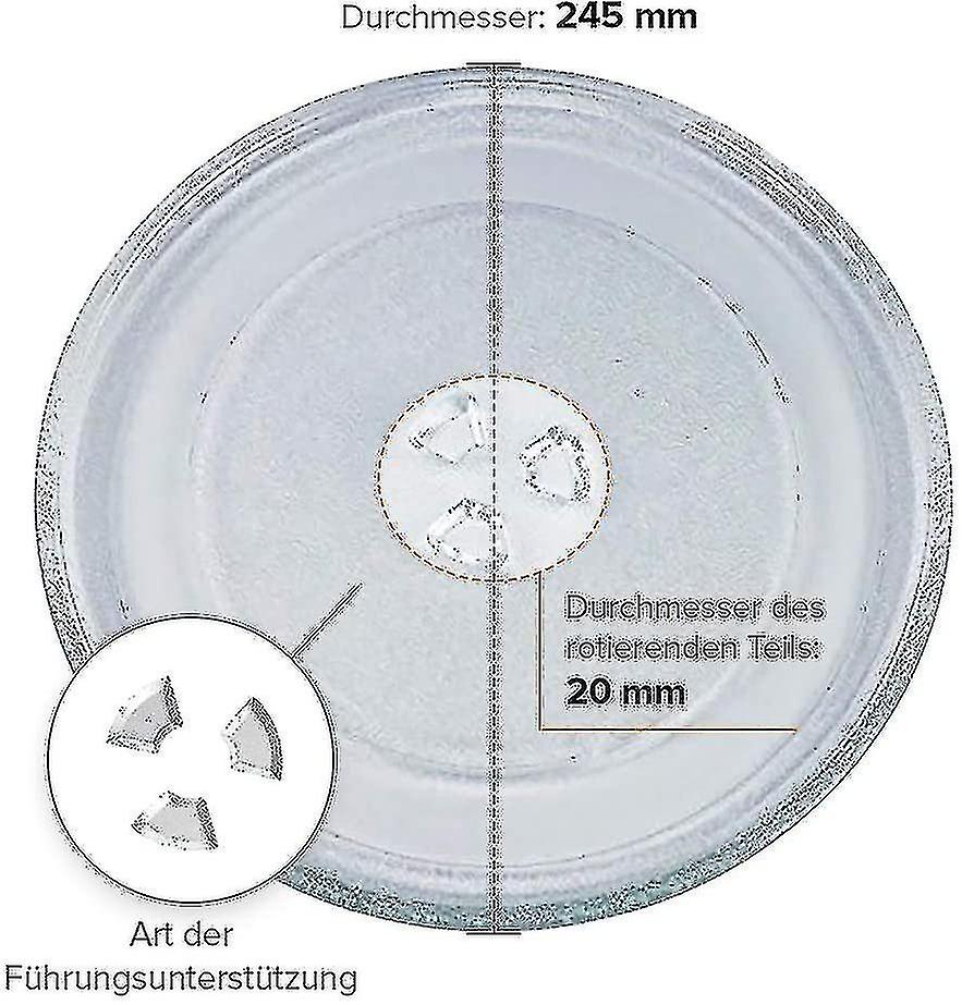 Universal Microwave Turntable Glass Plate With 3 Fixtures， 245 Mm