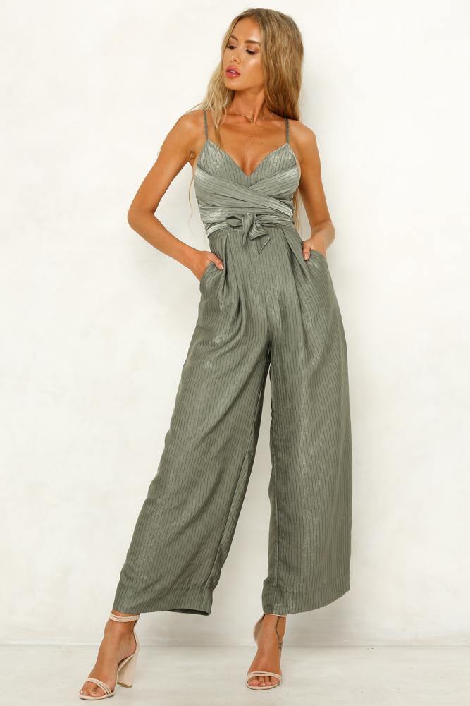 Not Myself Tonight Jumpsuit Olive