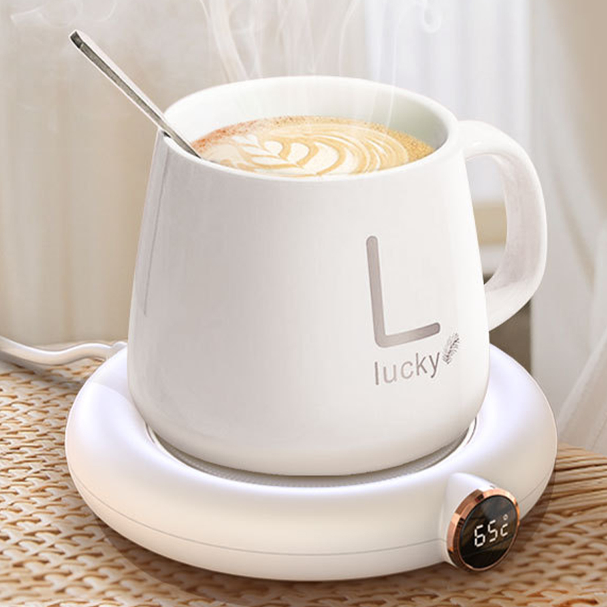 Protoiya Cup Warmer 3 Setting Coffee Cup Mug Warmer 10W 5V2A USB Heating Warm Cup Mat for Tea Milk Coffee