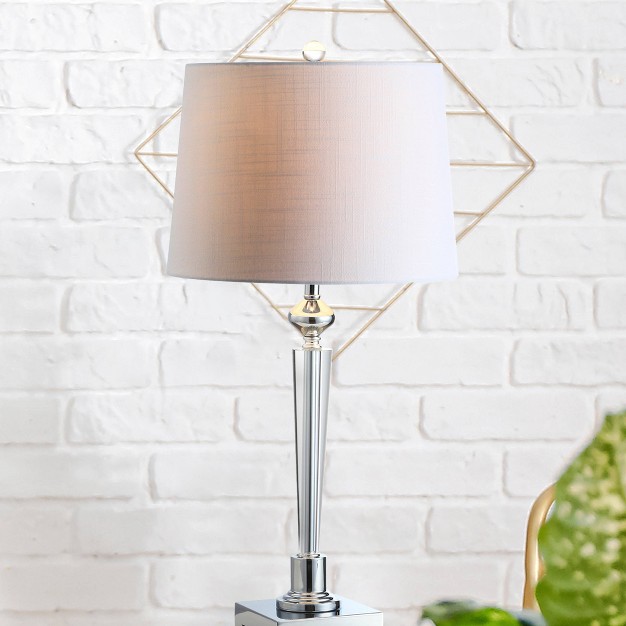 Crystal Foster Table Lamp includes Led Light Bulb Clear Jonathan Y