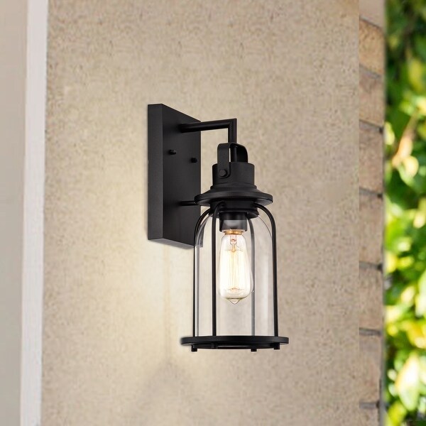 1-light Textured Black Outdoor Wall Lantern Shopping - The Best Deals on Outdoor Wall Lanterns | 37085338